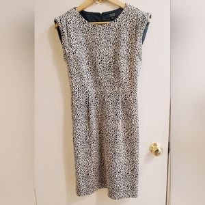 White and Black Leopard Print Dress